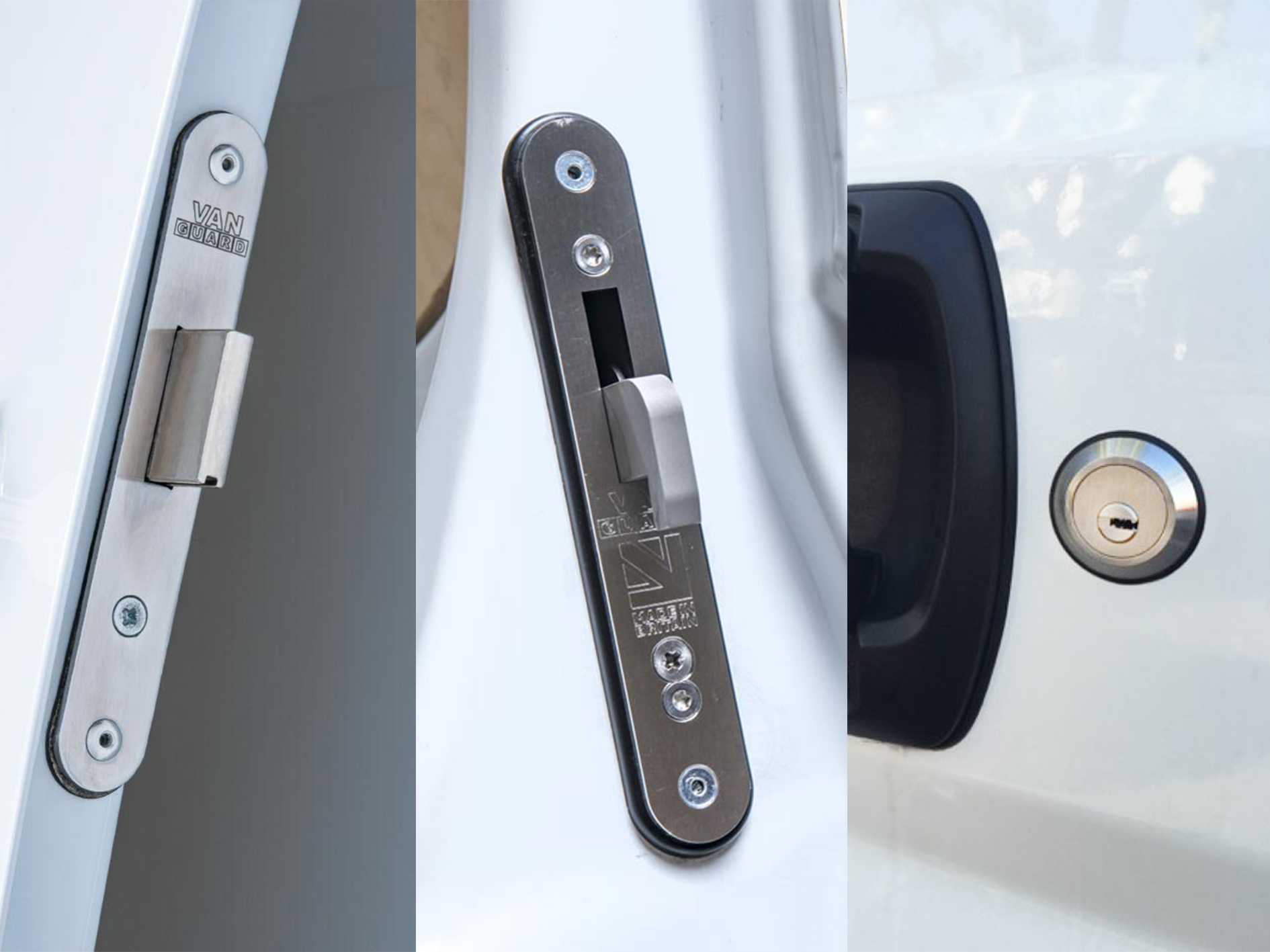 Deadlock, hooklock and slamlock.